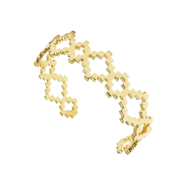 Jewel Tree London Baori Signature Cuff Bracelet Gold