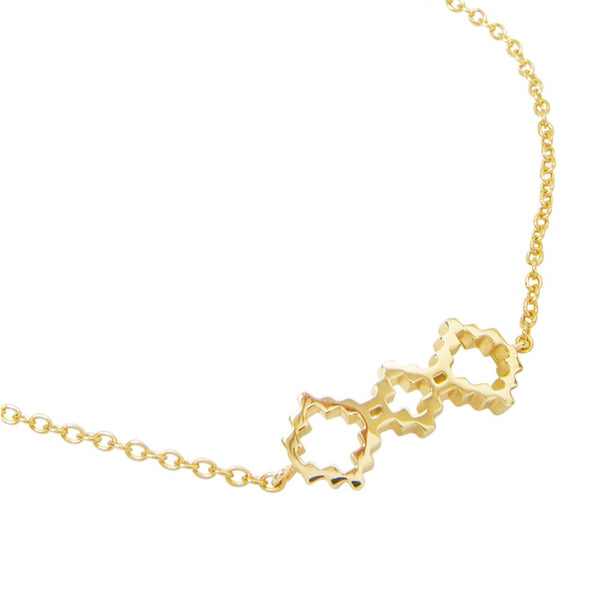 Jewel Tree London Baori Trinity Silhouette Bracelet Gold