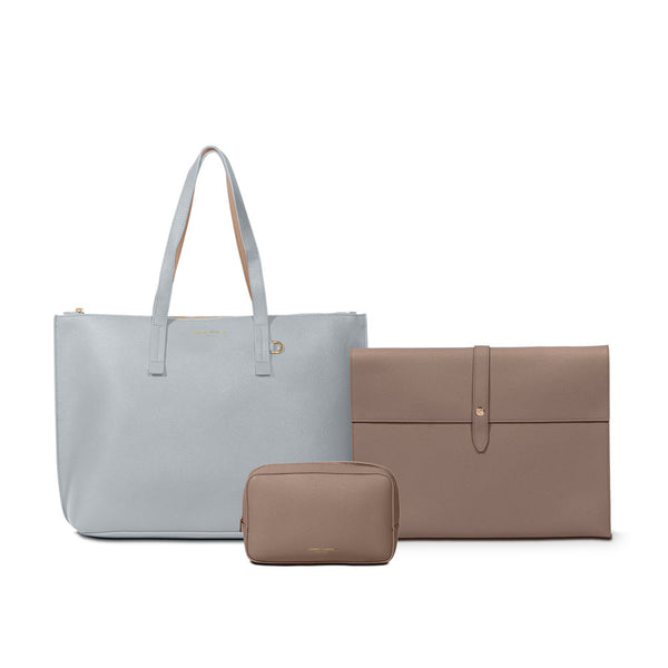Campo Marzio Sandra Zip Tote Bag With Accessories (3 In 1) - Baby Blue