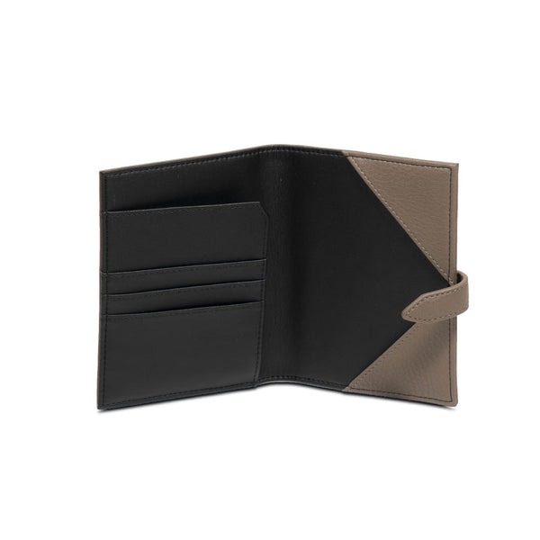 Campo Marzio Passport Holder with Tab Closure - Taupe