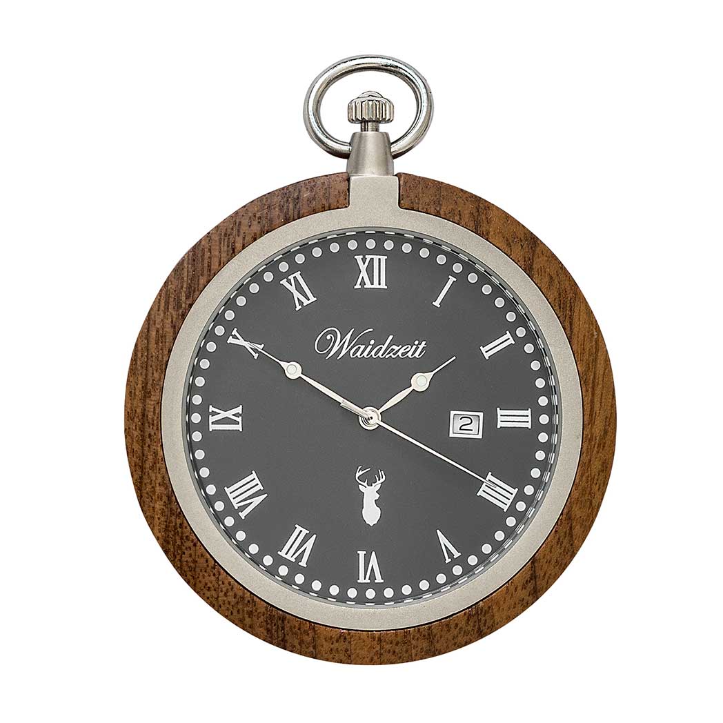 Waidzeit Walnut Antique Pocket Watch