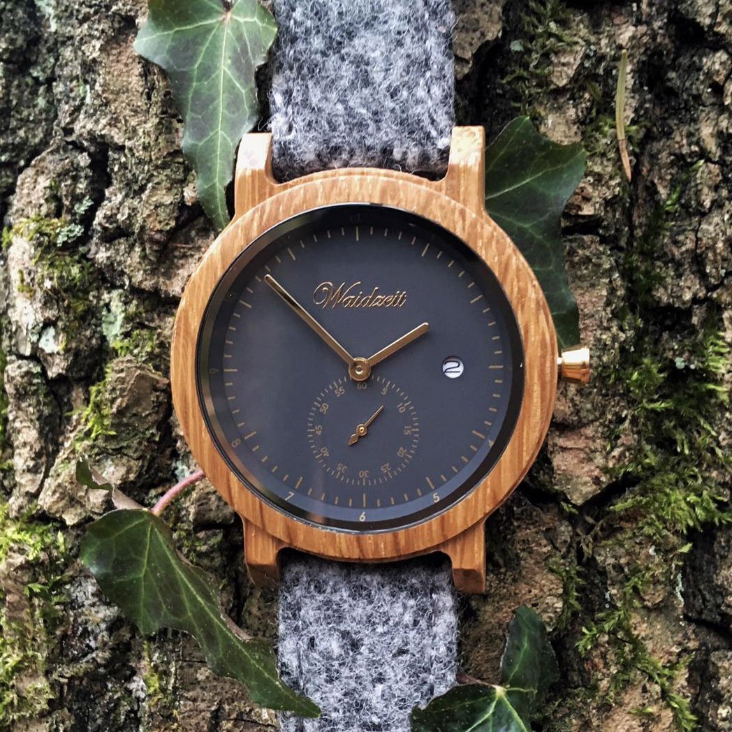 Waidzeit Barrique Alpine Men anthracite with loden strap