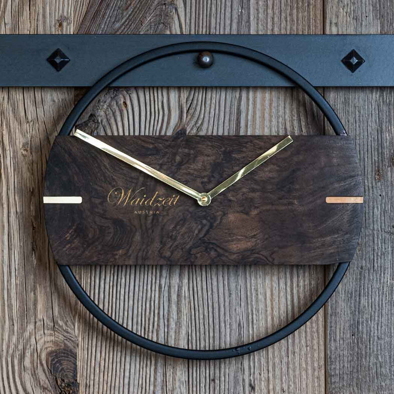 Waidzeit Wall Clock Novum Premium walnut