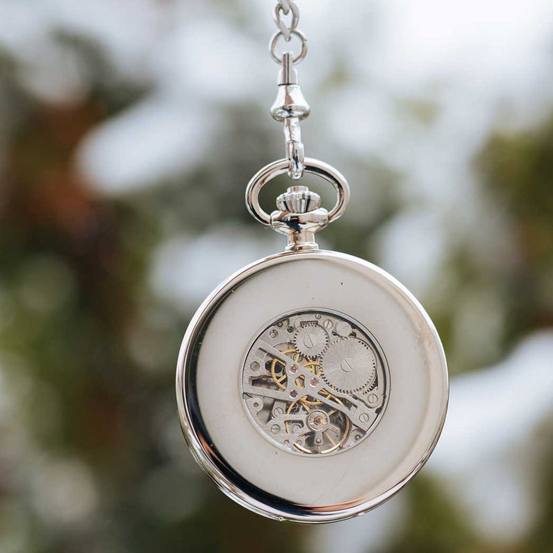 Waidzeit Franz Joseph Skeleton pocket watch silver