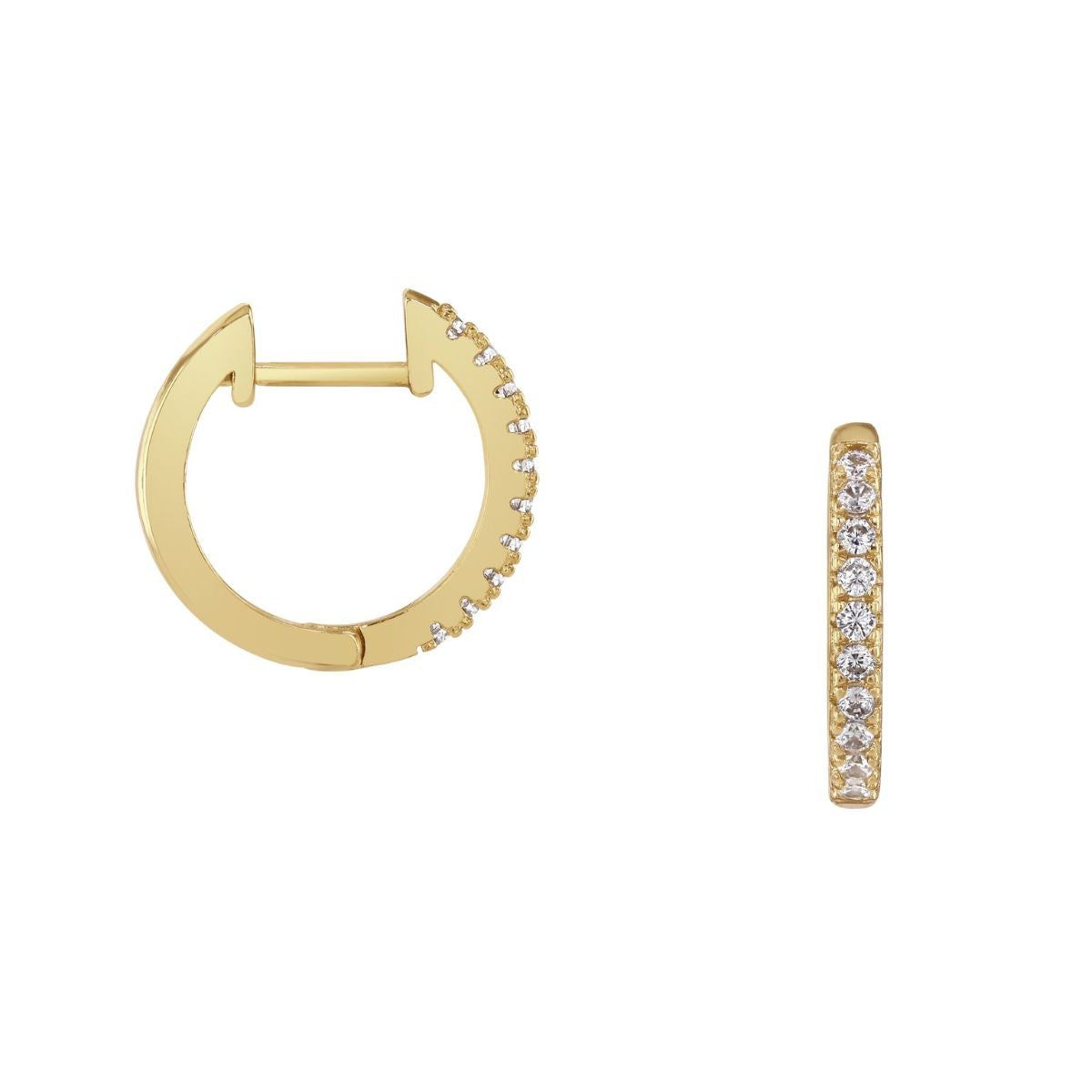 loveRocks Huggie Hoop Earring Set with CZ Stones Gold