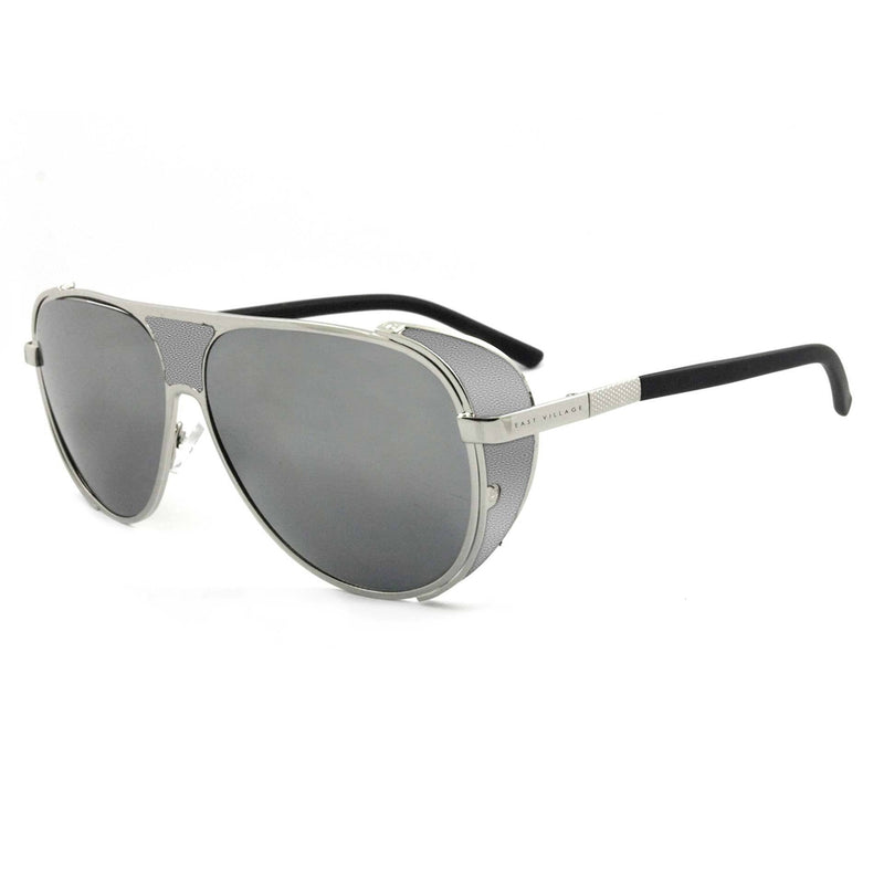 East Village 'Jordan' Side Shield Aviator Sunglasses in Silver/black 