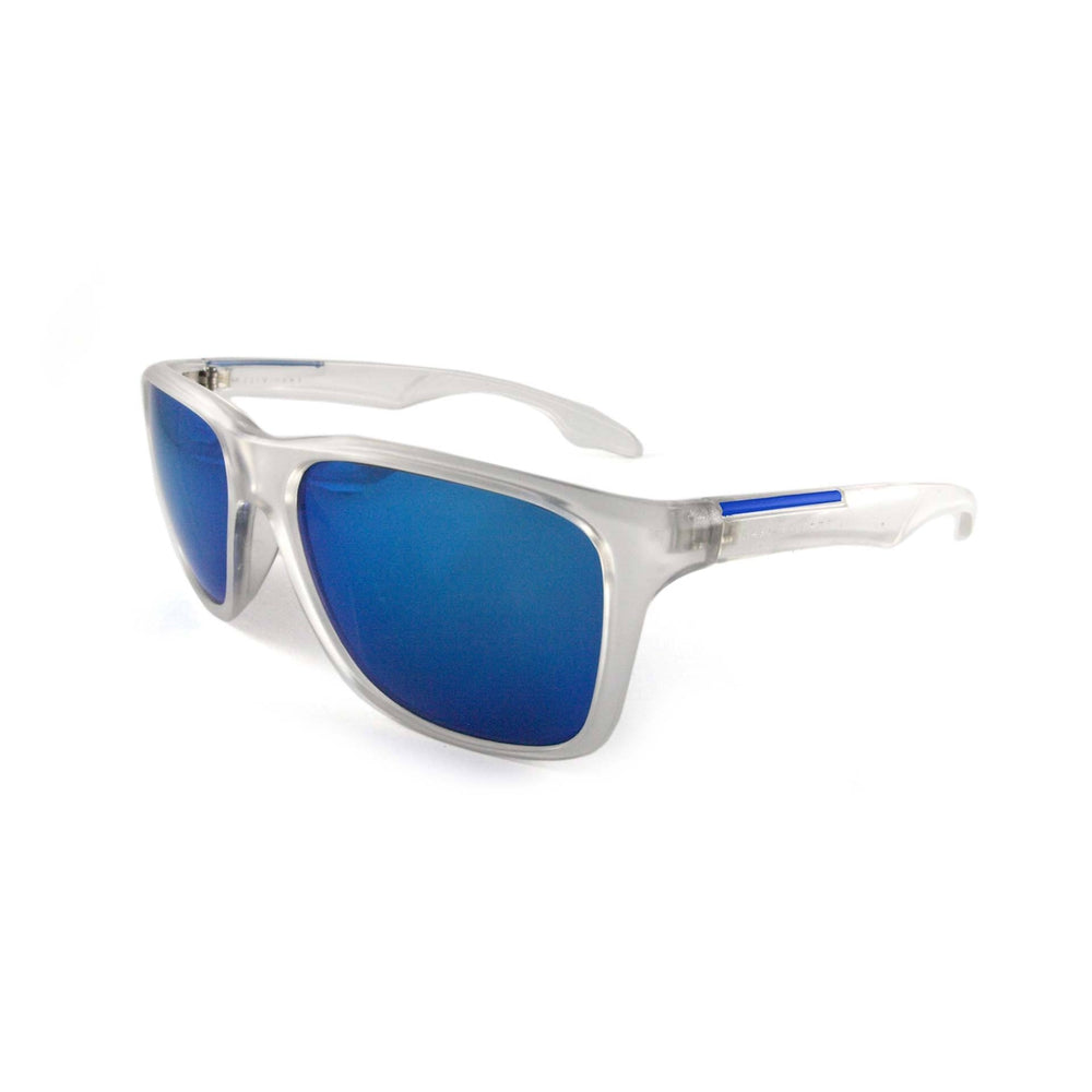 East Village Sporty 'Putney' Square Clear Sunglasses with Blue Mirror –  www.Eastvillage.uk.com