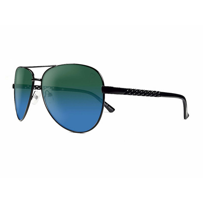 Ruby Rocks Metal 'Dominica' Aviator Sunglasses With Embossed Temple in Black 