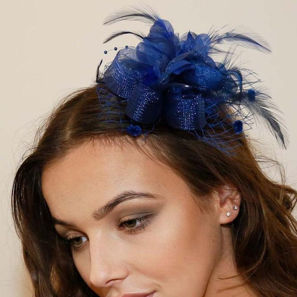 Ruby Rocks Vida Fascinator - Blue 