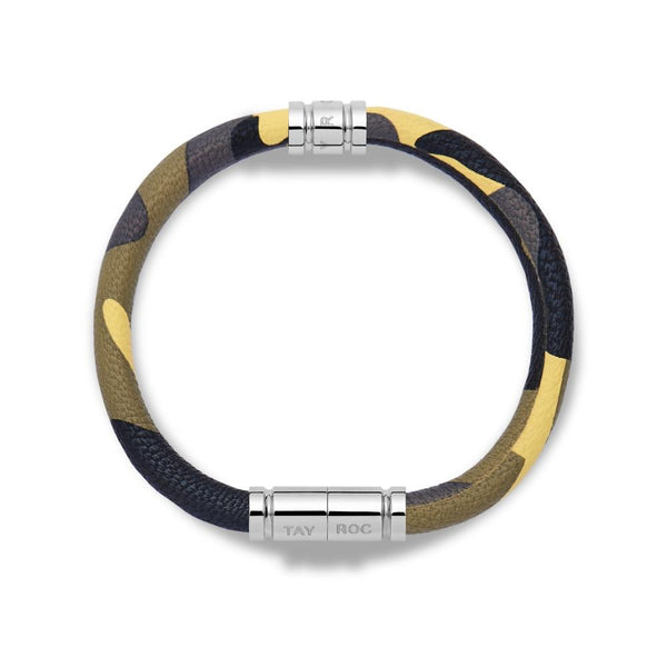 Tayroc Camo Leather Bracelet with Stainless Steel Clasp 